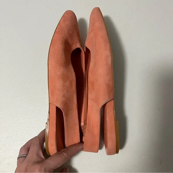 Everlane The V Slingback Rose Pink Suede Flats 7.5 - Picture 4 of 9